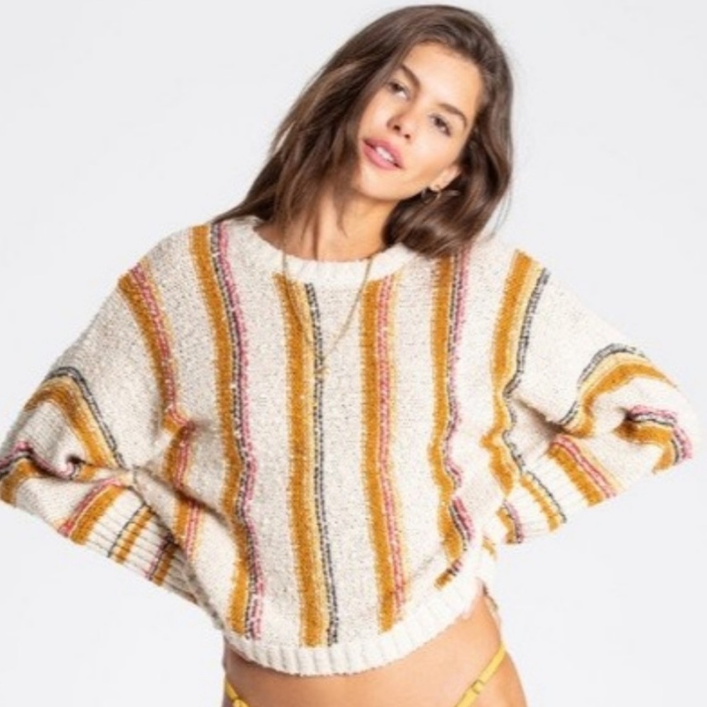Billabong Easy Going Striped Pullover Sweater | L